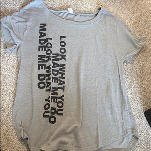 Gray Graphic Short-Sleeve Women’s Tee - 'Look What You Made Me Do'